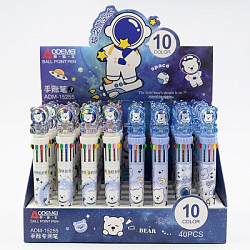 Ручка шар.авт.10цв SPACE BEAR  0,7мм арт.ADM15255 (40/960шт)