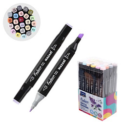 Набор маркеров для скетчинга " Mazari "  24цв Fantasia (серые пастельные цвета), двухсторонние, 3,0-