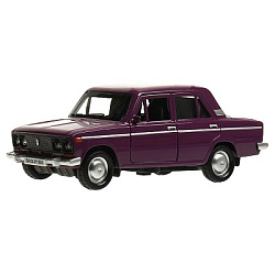 370651 Машина металл ВАЗ-2106 ЖИГУЛИ 12 см, двери, багаж, инерц, баклажан, кор. в кор.2*36шт