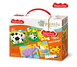 Пазлы макси парные "Чей малыш?" 20 эл BABY TOYS арт.02514