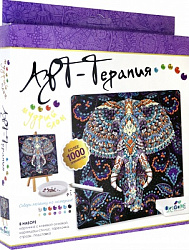 Арт-терапия. Алмазные узоры. Мудрый слон. 20*20см Арт.06422