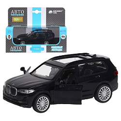 ТМ "Автопанорама"  Машинка металл. 1:44, .BMW X7, черный, инерция, откр. двери, в/к 17,5*12,5*6,5 см