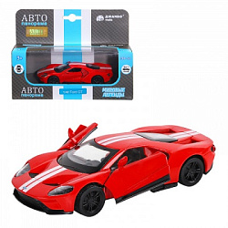 Машинка металл. 1:40 Ford GT, красный, инерция, откр. двери, в/к 17,5*12,5*6,5 см ТМ "Автопанорама"