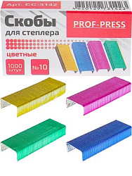 Скобы для степлера № 10 цветные (СС-3142) 1000 шт. в карт.кор., кратно 10