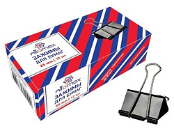 Зажимы " Attomex " черный 25мм 12шт, картонная коробка