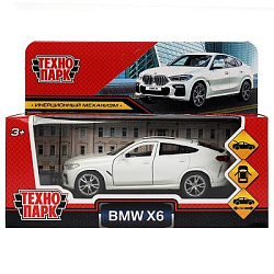 360032 Машина металл BMW X6 длина 12 см, двери, багаж, инер, белый, кор. Технопарк в кор.2*36шт