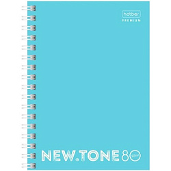 Записная книжка МАЛЫЙ ФОРМАТ А6 спираль  80л " Hatber " Newtone Pastel Незабудка, клетка, обложка - 