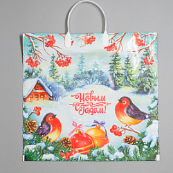 Пакет "Птичья трель", полиэтиленовый с пластиковой ручкой, 37 х 34см, 80 мкм 4455055