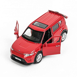 Машина металл KIA soul длина 12 см, двери, багаж., инерц, красный, кор. Технопарк в кор.2*36шт