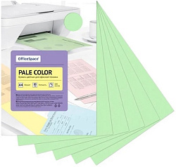 Бумага цветная OfficeSpace "Pale Color", А4, 80г/м2, 100л., (зеленый)