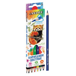 Карандаши цветные деревянные Trio 06цв " deVente " 2М трехгранные, картонная упаковка, европодвес, 1