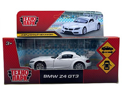 350621 Машина металл BMW z-4 gt3, 11,3 см, двери, инерция, белый, кор. Технопарк в кор.2*48шт