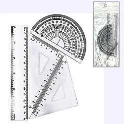 Набор линеек " KWELT " прозрачный, линейка 15см, треугольник 45*/7см, угольник 30*/10см, транспортир