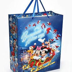 Пакет подарочный новогодний ламинированный «Волшебного Нового года», 40×49×19 см, Микки Маус