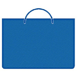 Папка " Пчелка " БОЛЬШОЙ ФОРМАТ А3-35 (470*335*50мм) молния сверху синяя, с ручкой, пластик