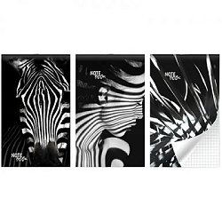 Блокнот МАЛЫЙ ФОРМАТ А6  30л " Lamark " Полоска, на скобе, клетка, обложка - мелованный картон, 3 ди