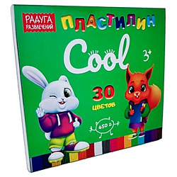 Пластилин COOL набор 30цв со стеком 450г арт.ПЛ-КК30-450 (1/10наб)