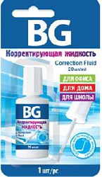 Корректирующая жидкость " БиДжи " 20мл с кисточкой, в блистере, европодвес