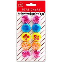 Набор магнитов " KWELT " для доски 10шт 30мм Бабочки и цветочки Ассорти, картонный блистер, европодв
