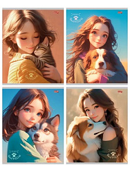 TM"Profit"Тетрадь КЛЕТКА 96л. ХОЗЯЙКИ И ПИТОМЦЫ (96-9525)  (обл. - мелов.картон)