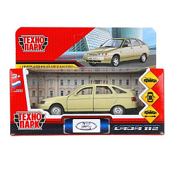 394749 Машина металл ваз-2112 12 см, двери, багаж, беж, кор. Технопарк в кор.2*36шт