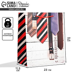 Пакет подарочный ламинированный, упаковка, «С Праздником», ML 23×27×8 см