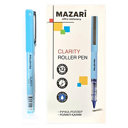 Роллер " Mazari " Clarity синий 0,5мм, игольчатый пишущий узел, пластиковый корпус, картонная упаков