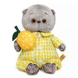 BB-165 Игрушка Кот Басик беби в комбинезоне в клетку