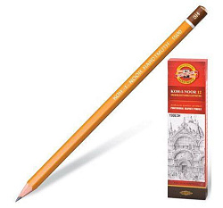 Карандаш ч/гр " Koh-i-Noor " Hardtmuth 5H шестигранный, деревянный, цвет корпуса - желтый, заточенны