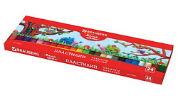 Пластилин классический BRAUBERG 24 цв., 500г, ВЫСШЕЕ КАЧЕСТВО (Таиланд), картонная упаковка, 103351