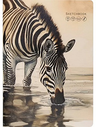 Скетчбук А4, 20л. НА РАССВЕТЕ - 1 (20-0311) сшивка,каландр холст,для аквар 200гм2,круг.угл