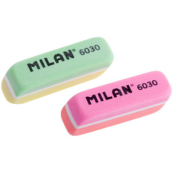 Ластик Milan "6030", скошенный, пластик, 56*15*12мм