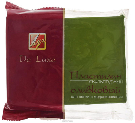 Пластилин скульптурный Луч "Люкс", оливковый, твердый, 300г