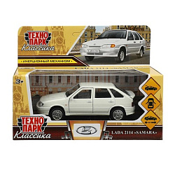 392056 Машина металл LADA -2114 "SAMARA" 12 см, двер, баг, ин, белый, кор. Технопарк в кор.2*36шт