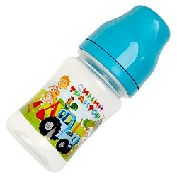 Бутылочка для корм., шир. г СИНИЙ ТРАКТОР 150 мл, сил. с., без руч Умка в кор.12шт