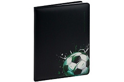 Дневник школьный 48л. МЯЧ НА ЧЕРНОМ (Д48-2626) кожзам с цв.печ,ляссе,цвет форзац