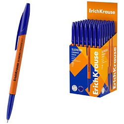 Ручка шариковая " Erich Krause " Slender Stick Orange, синяя 0,7мм, Super Glide Technology, толщина 