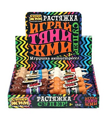 385845 Игрушка антистресс растяжка собачка такса, дисплей Супер Жим уп-12шт в кор.12уп