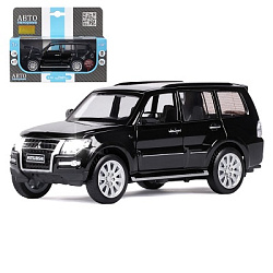 ТМ "Автопанорама" Машинка металлическая 1:33 Mitsubishi Pajero 4WD Turbo, черный, откр. двери, капот