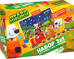 МиМиМишки.Пазл.Паровозик+пазл 11эл."Любуемся звездами".06851