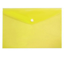 Папка на кнопке А4 " KWELT " желтая 0,18мм прозрачная