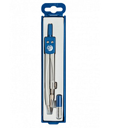 Циркуль 2 предмета, металлический 12,5см, запасной грифель, пластиковый футляр, европодвес " Глобус 