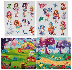 Развивающая игра на магнитах в кор., 20эл., "Лесные волшебницы. Волшебный лес". Умные игры в кор.7шт