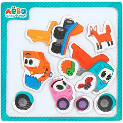 Игрушка деревянная Грузовичок Лева магнитная доска, терм. пакет Буратино в кор.200шт