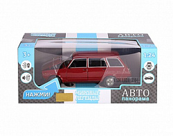 ТМ "Автопанорама" Машинка металл., ВАЗ 2104, масштаб 1:24, бордовый, инерция, откр. двери, капот и б