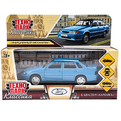 Машина металл ваз-2115 "самара" длина 12 см,двери,синий,кор. Технопарк в кор.2*36шт