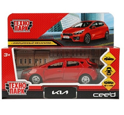 Машина металл KIA CEED длина 12 см, двери, багаж, инерц, красный, кор. Технопарк в кор.2*36шт