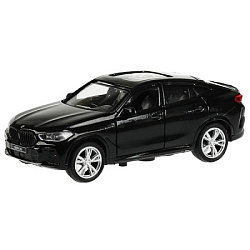 342357 Машина металл BMW X6 длина 12 см, двери, багаж, инер, черный, кор. Технопарк в кор.2*36шт