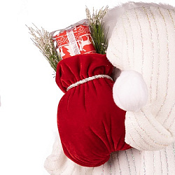 Новый Год Дед Мороз MAXITOYS, в Длинной Белой Шубке и Красной Жилетке, 60 см