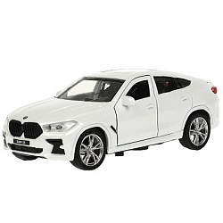 360032 Машина металл BMW X6 длина 12 см, двери, багаж, инер, белый, кор. Технопарк в кор.2*36шт
